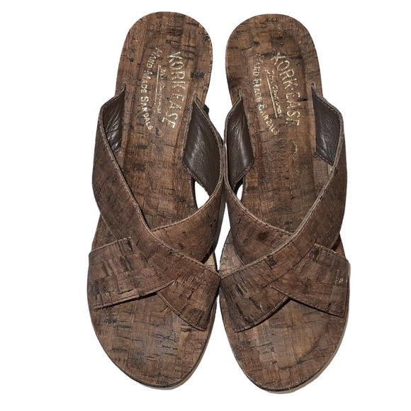Kork Ease Geena Wedge Sandals Strappy Brown Cork Womens size 6 Slip On Shoes - Picture 5 of 5